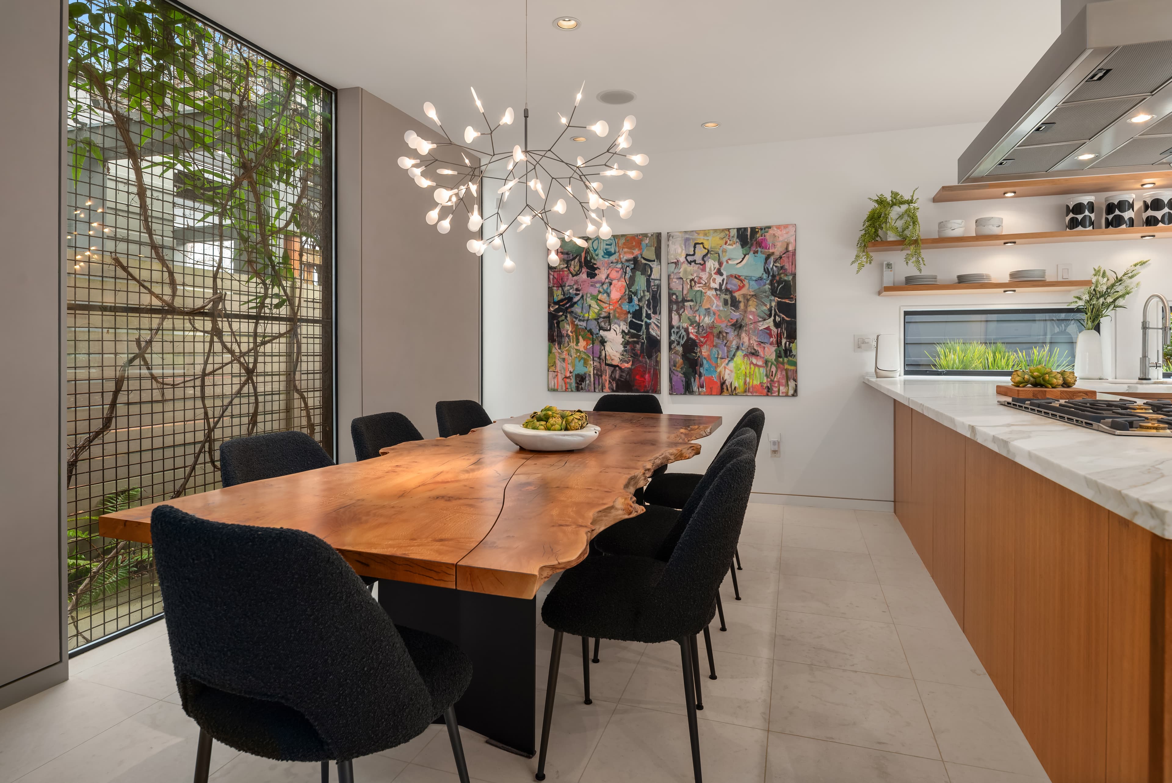 A contemporary art collection integrated into a home