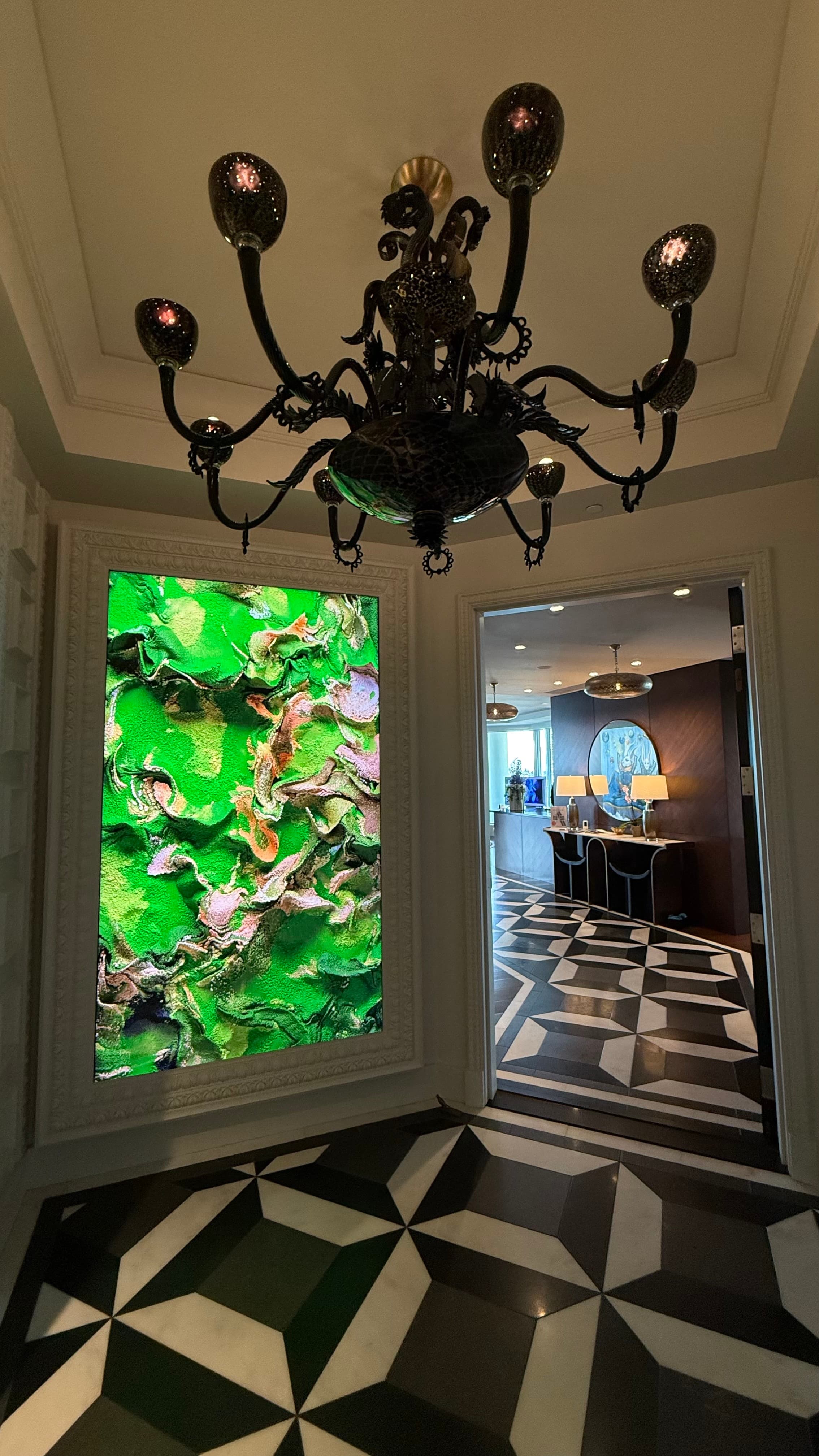 Contemporary art installation in a private interior